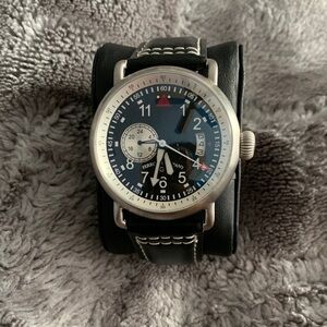 Black and silver  Ferro & Company Watch with Leather Strap. No papers or box